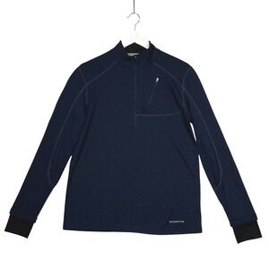 Terramar Navy Blue Quarter Zip Pullover Jacket Mens‎ Size M Wool Blend